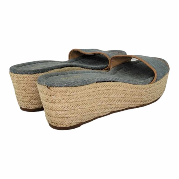 MICHAEL Michael Kors Denim Espadrille Wedge Sandals Women's Sz 6.5 - Picture 7 of 11